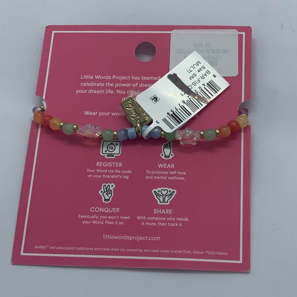 BARBIE LITTLE WORDS PROJECT Custom Beaded Bracelet - Picture 2 of 4